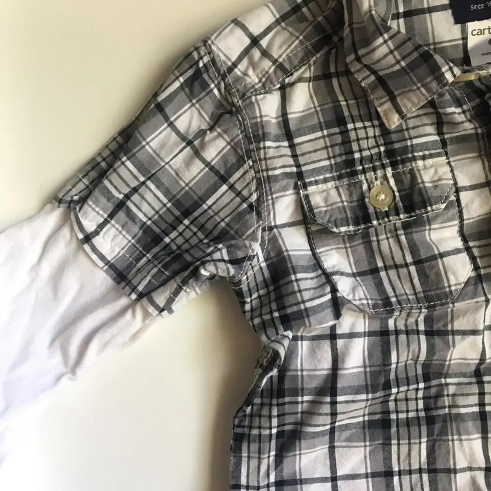 CARTER’S • Baby Boy Plaid Long Sleeve Button Down Shirt Top
